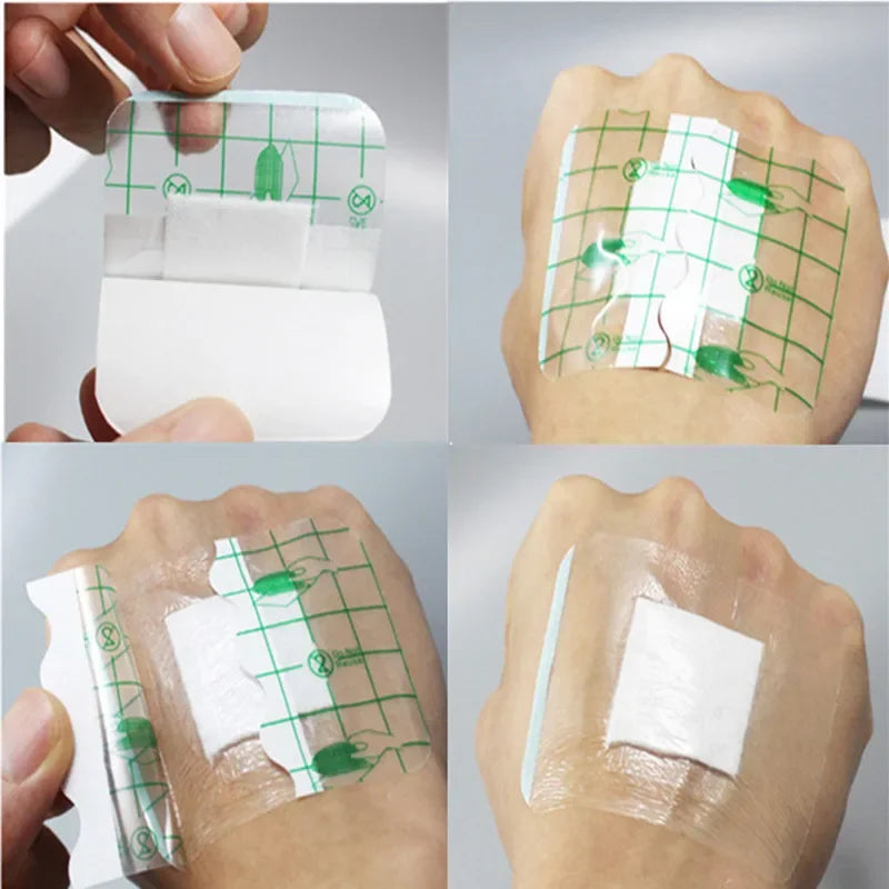 10 Pcs/Lot Transparent Tape Adhesive Plaster Waterproof Wound Hemostasis Sticker Band First Aid Bandage Emergency Kit