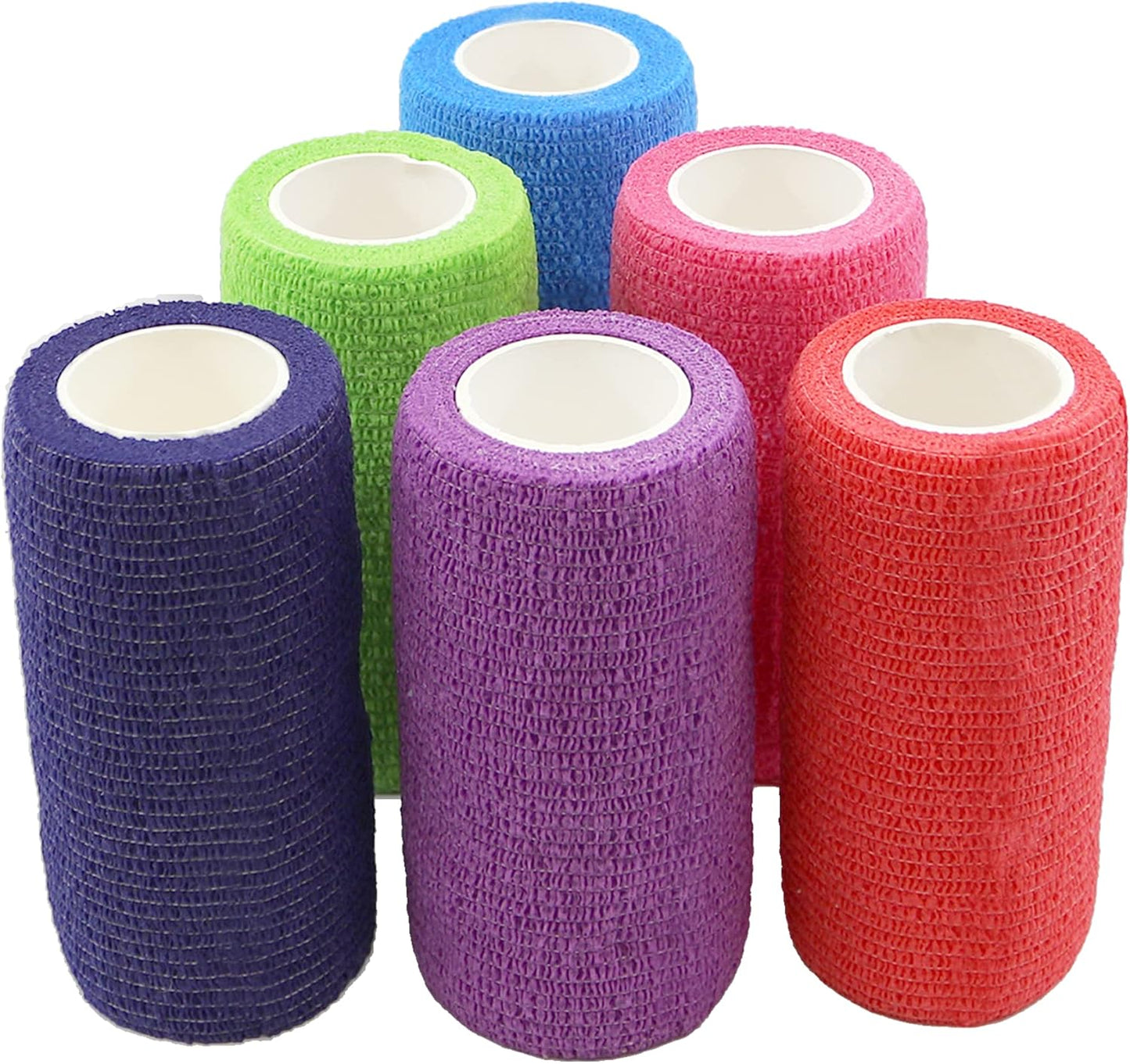 Self Adherent Cohesive Bandages 4" X 5 Yards - 6 Count, Rainbow Colors