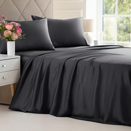 Bamboo Sheet Set - 100% Rayon from Bamboo, Cooling & Breathable, Moisture-Wicking, Lightweight, Machine Washable
