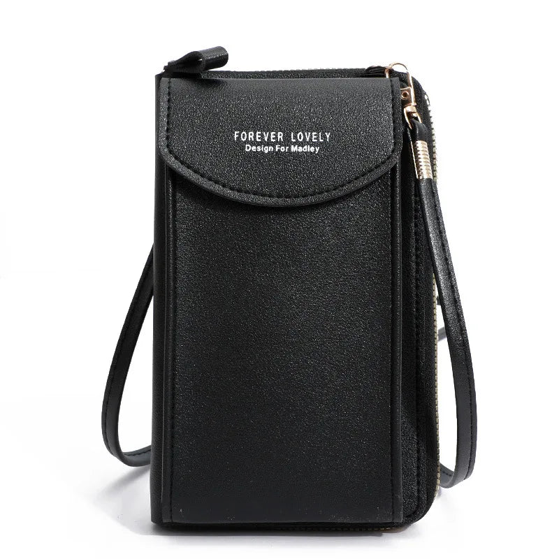 Women'S Wallet Shoulder Mini Leather Bags Straps Mobile Phone Big Card Holders Wallet Handbag Money Pockets Girls Small Bags Sac