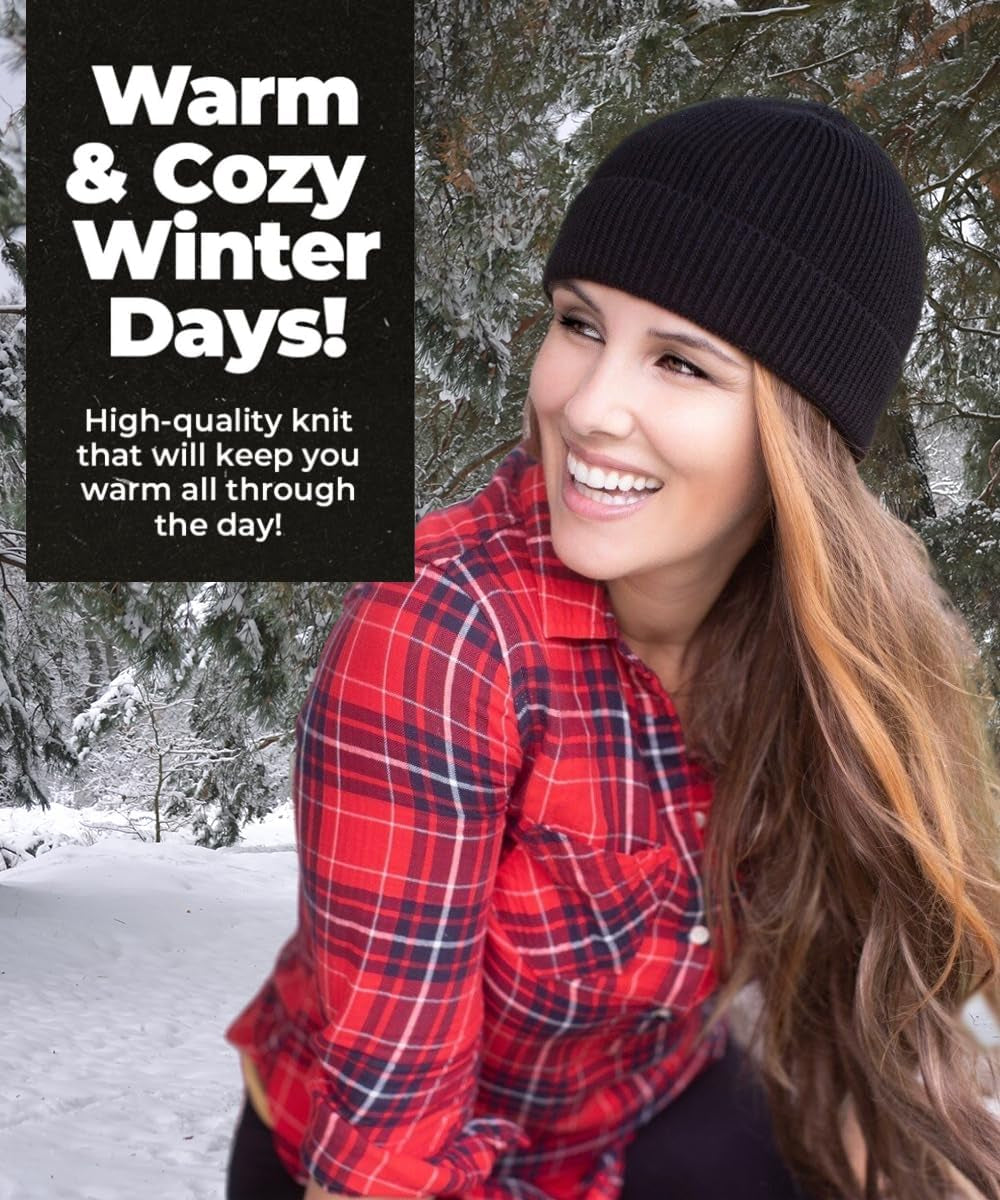 100% Cotton Beanie Hat - Modern & Stylish - Warm & Comfortable for Daily Wear