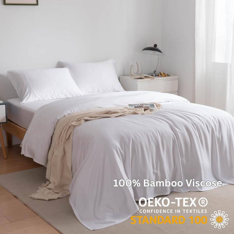 Sweet Zzz Bamboo Viscose Sheets - Organically Grown Bamboo Viscose Bed Sheet Set – Durable, Soft, Cooling Sheets – 15-Inch Deep Pockets - No Blend Bamboo Sheet Set