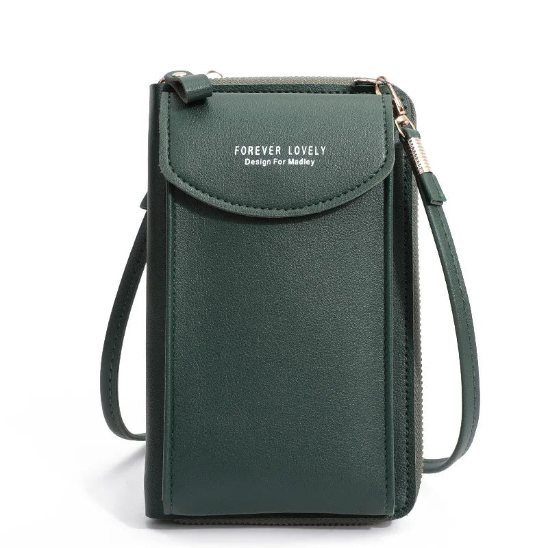 Women'S Wallet Shoulder Mini Leather Bags Straps Mobile Phone Big Card Holders Wallet Handbag Money Pockets Girls Small Bags Sac
