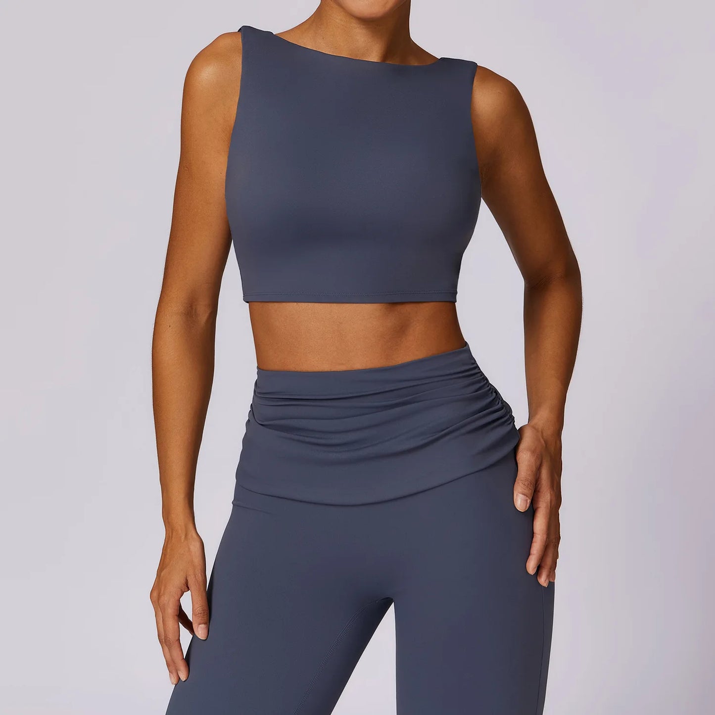 Running Sports Bra Women High Support Open Back Yoga Breathable Slim Fit Fitness Pilates Tank Top with Removable Pads