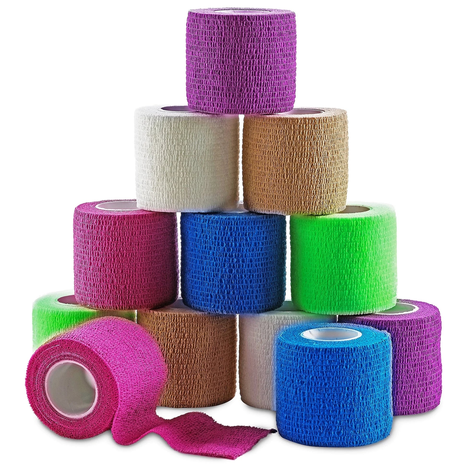 Self Adherent Cohesive Wrap Bandages 2 Inches X 5 Yards 12 Count