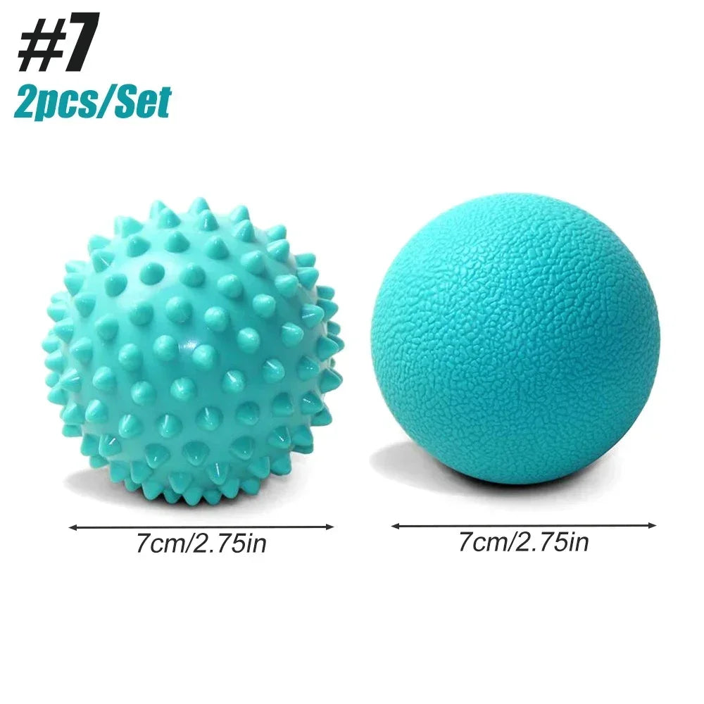 Massage Ball & Foot Roller, Spiky Ball, Lacrosse Ball Massage Roller, Relieve Plantar Fasciitis, Deep & Superficial Muscle Pain