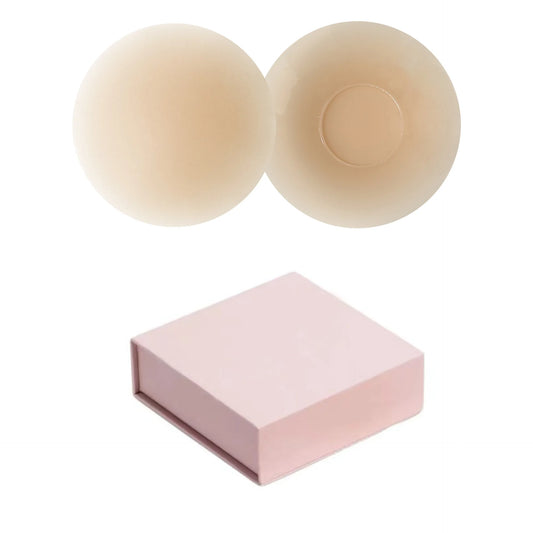 Braless Seamless for Women Ultra Thin Invisible Bra Nipple Cover with Box Bioadhesive Silicone Reusable Travel Bra Chest Pad