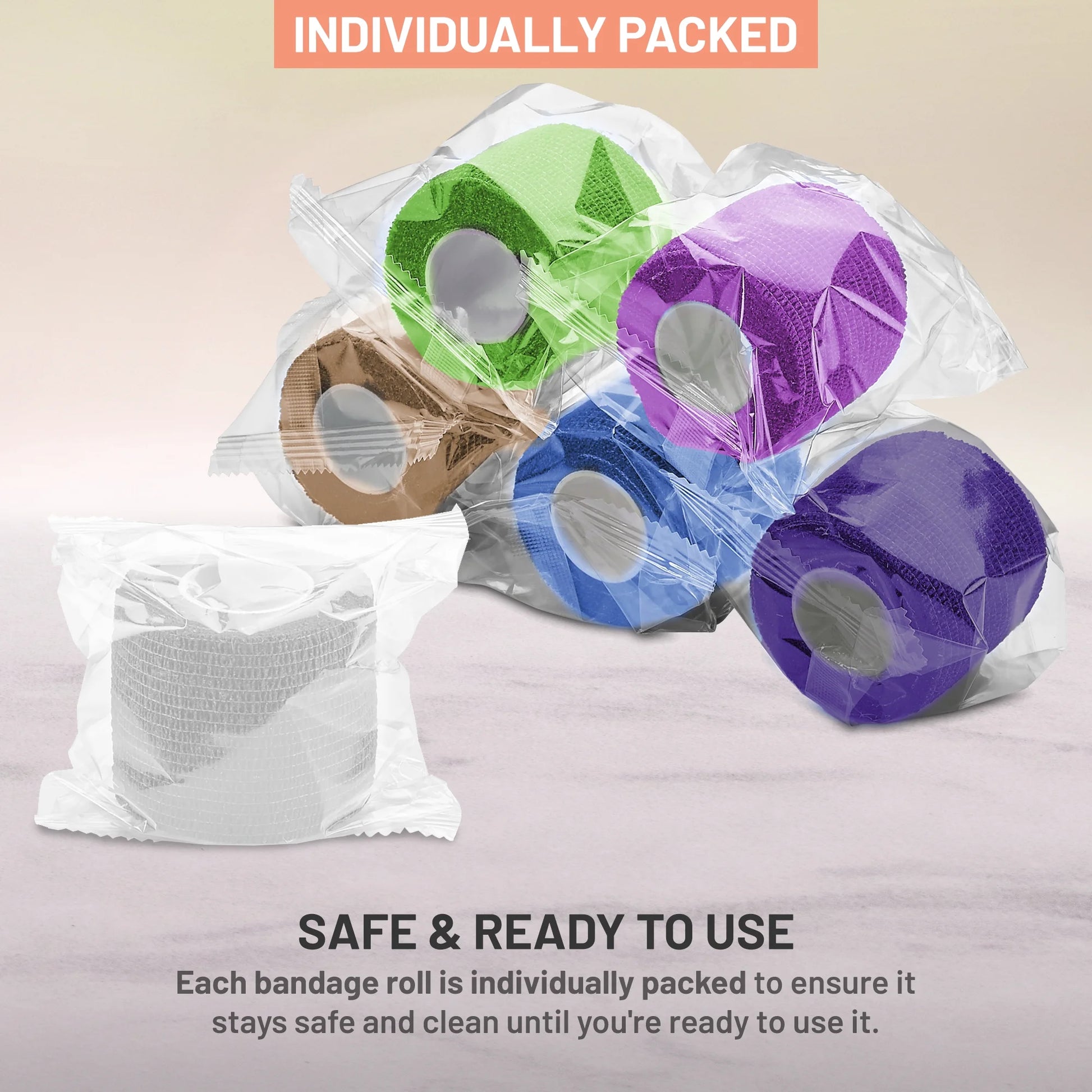Self Adherent Cohesive Wrap Bandages 2 Inches X 5 Yards 12 Count