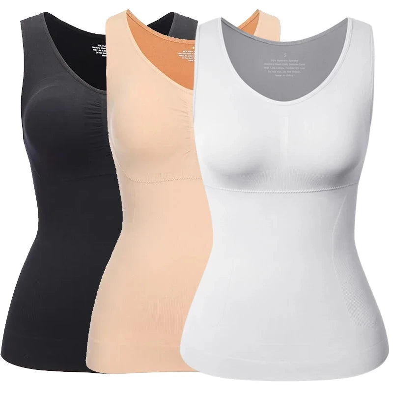 Tank Tops Camisole with Built in Padded Bra Vest Cami Shelf Bra Women Casual Wide Strap Tank Top with Built in Removable Bra
