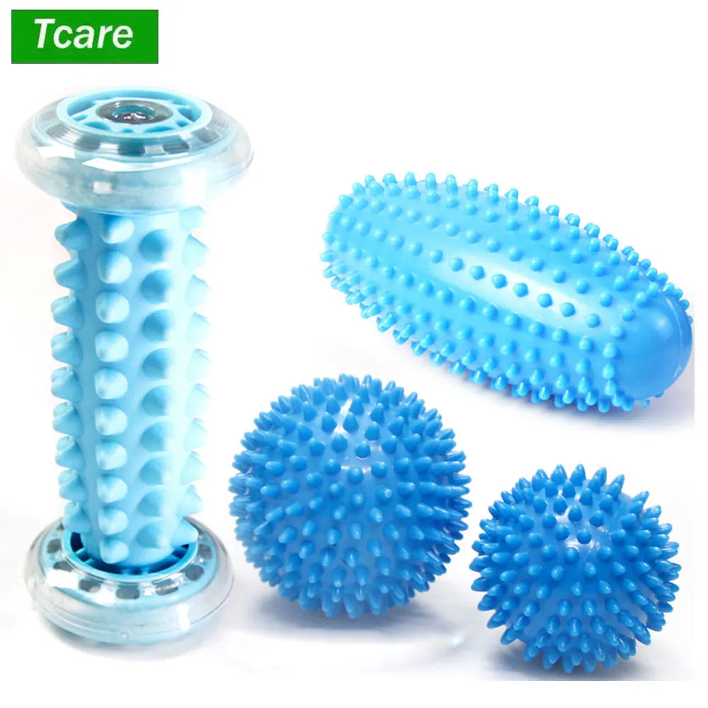 Massage Ball & Foot Roller, Spiky Ball, Lacrosse Ball Massage Roller, Relieve Plantar Fasciitis, Deep & Superficial Muscle Pain