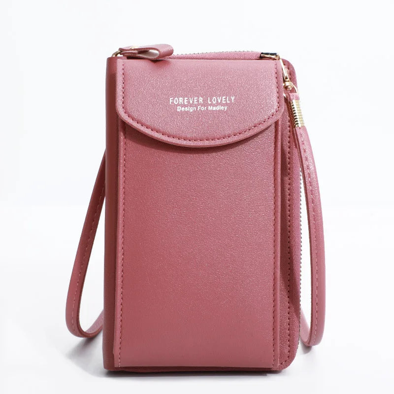 Women'S Wallet Shoulder Mini Leather Bags Straps Mobile Phone Big Card Holders Wallet Handbag Money Pockets Girls Small Bags Sac