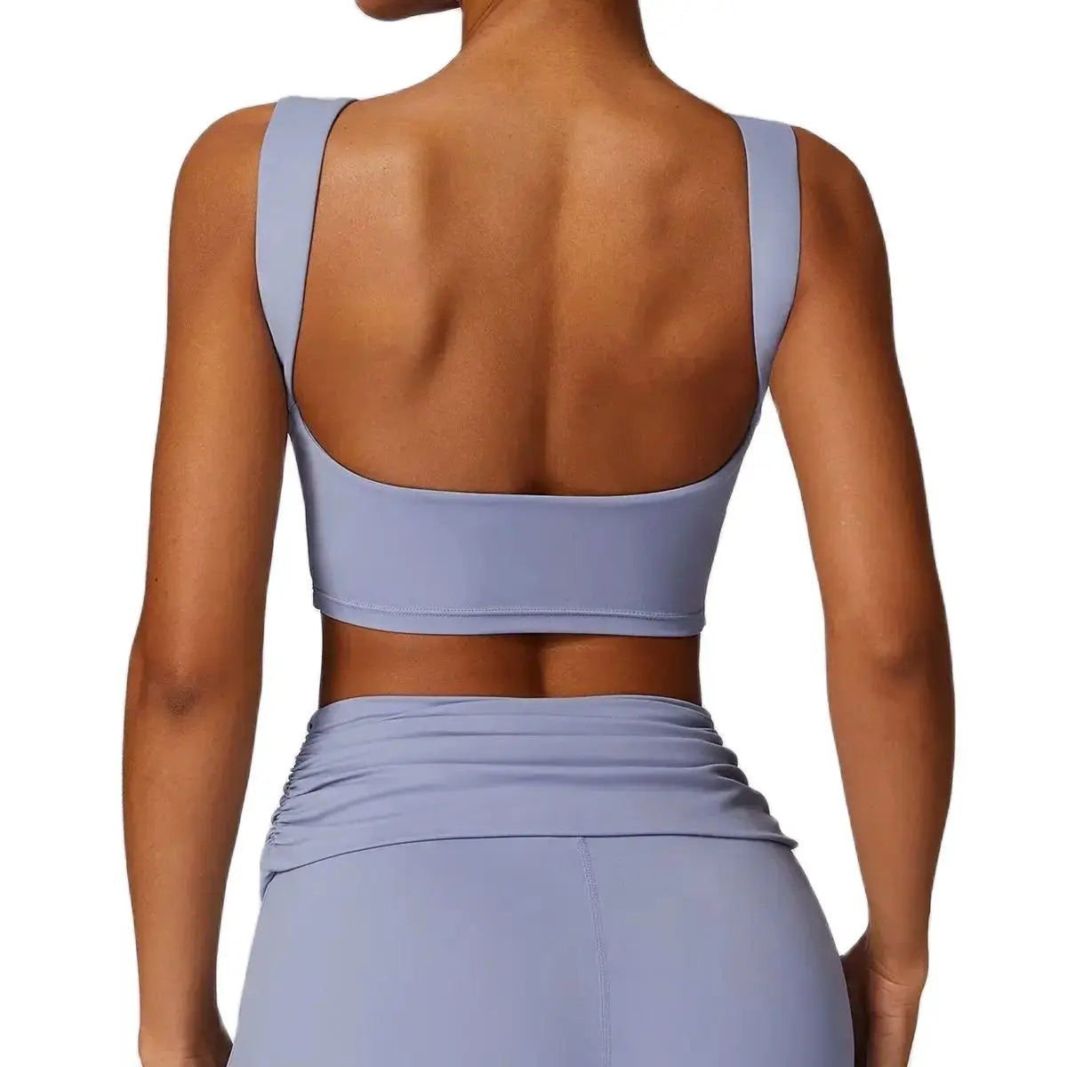 Running Sports Bra Women High Support Open Back Yoga Breathable Slim Fit Fitness Pilates Tank Top with Removable Pads