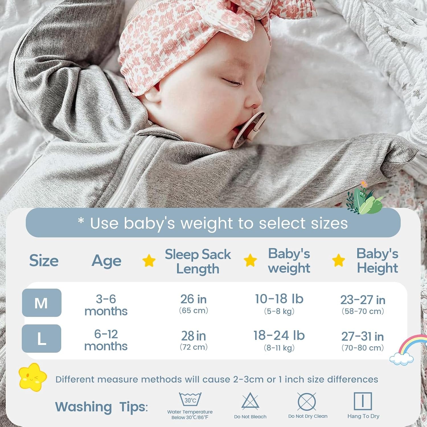Shark-Fin Transition Swaddle - 0.5 Tog Rayon Made from Bamboo Sleep Sack Transitional Swaddle Sack Baby Wearable Blanket with 2-Way Zipper, Hemp Grey, 3-6 Months