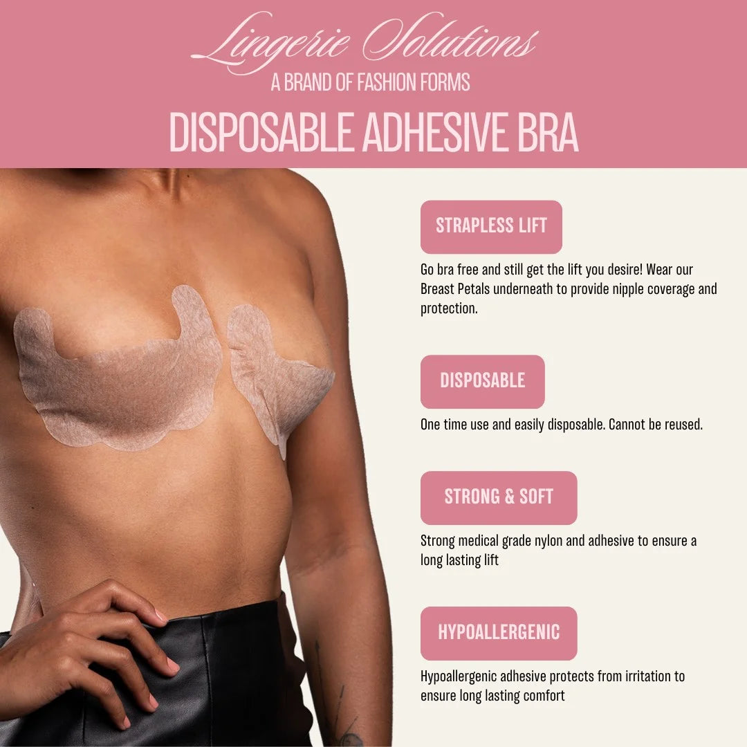 Women'S Disposable Adhesive Backless Strapless Body Bra Nude