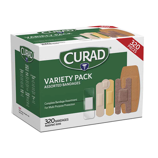 Variety Pack Assorted Bandages, for First Aid Needs, 320 Count