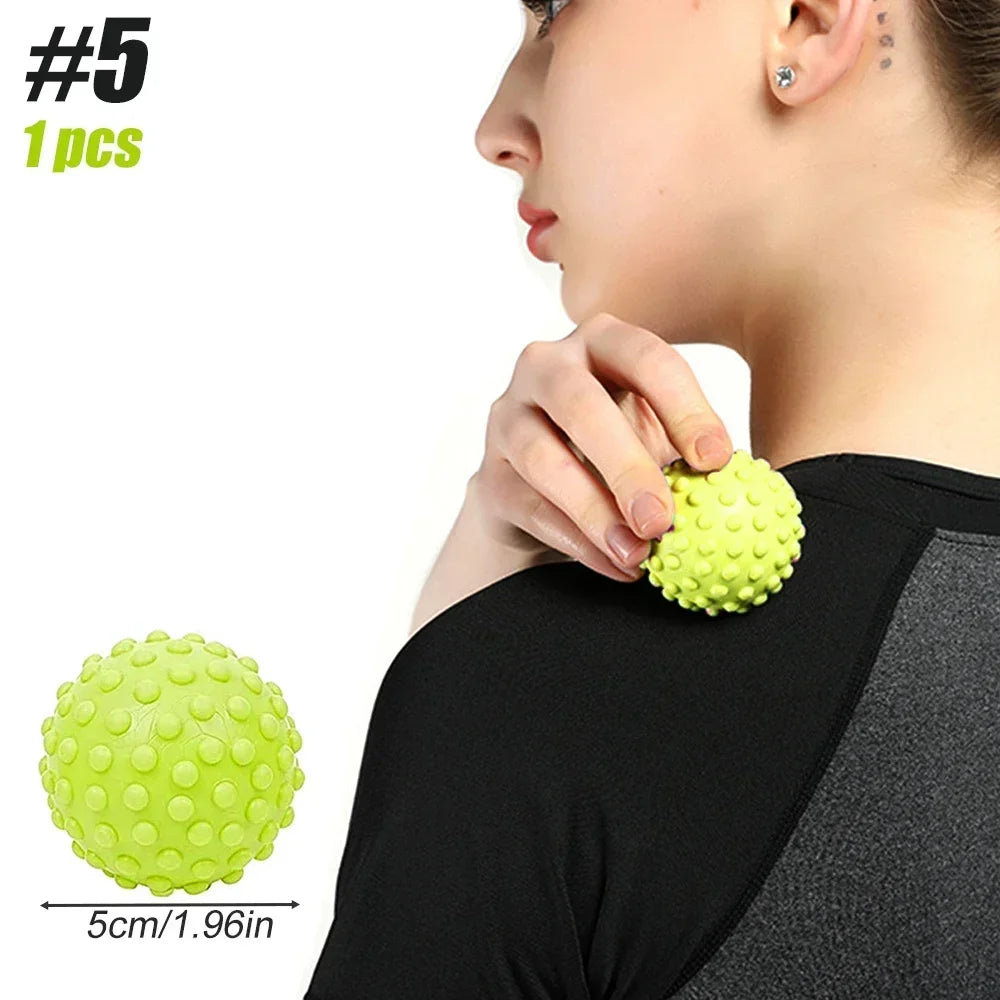 Massage Ball & Foot Roller, Spiky Ball, Lacrosse Ball Massage Roller, Relieve Plantar Fasciitis, Deep & Superficial Muscle Pain