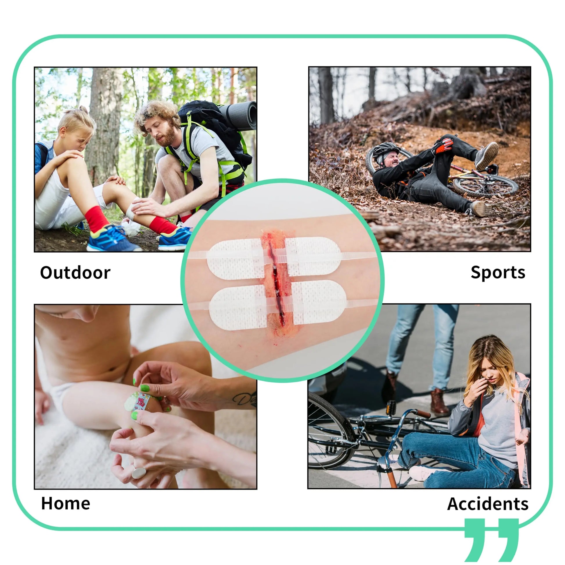 Zip Stitch 6Pcs with Wound Dresssings, Wound Closure Strips without Suture, Zipstitch Laceration Closure Kit