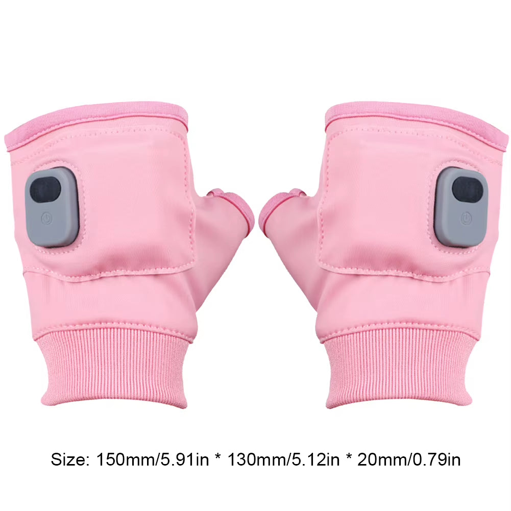 Touchscreen Heating Gloves Rechargeable Winter Warm USB Electric Heated Gloves Fingerless Hand Warmer Thermal for Skiing Gloves