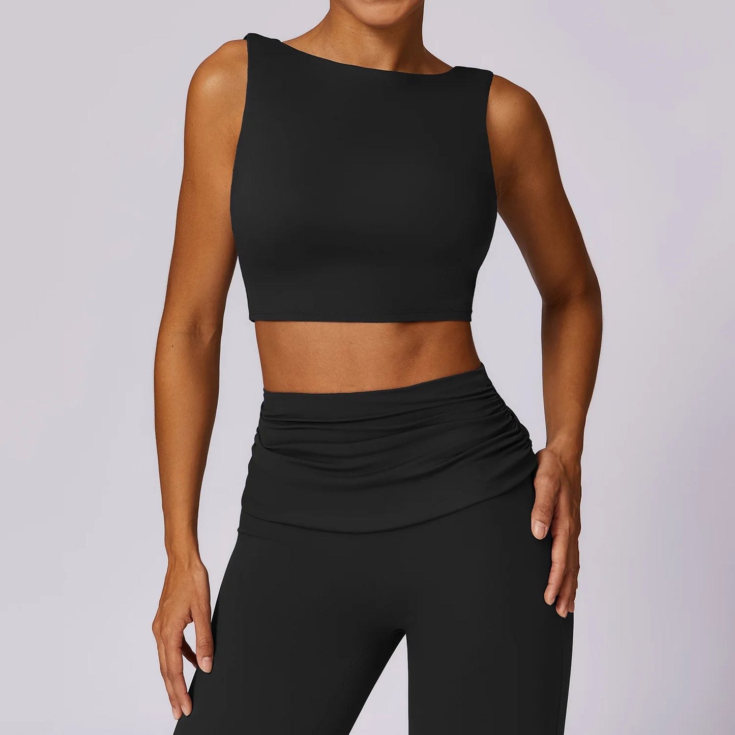 Running Sports Bra Women High Support Open Back Yoga Breathable Slim Fit Fitness Pilates Tank Top with Removable Pads