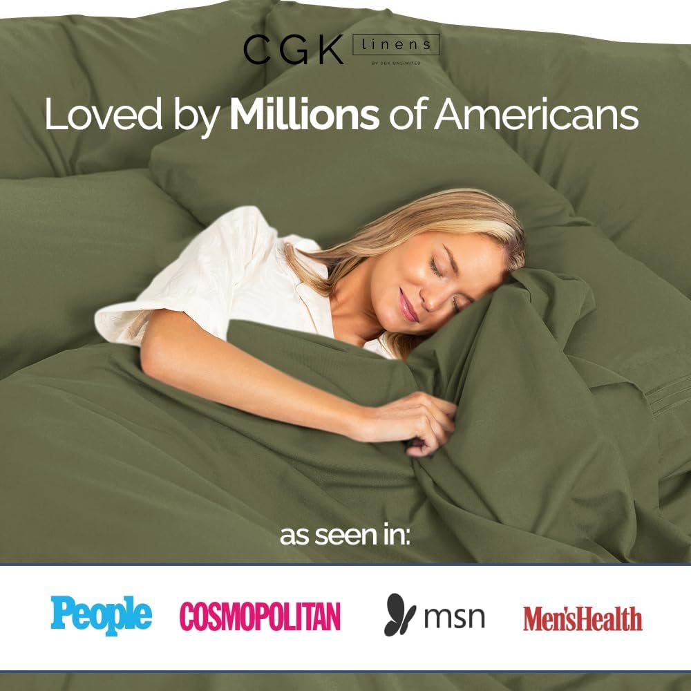 400 Thread Count Cotton Sheet Set - Cal King Size 100% Cotton Sheets - Easily Fits 8" to 16" Mattress - Silky-Soft, Wrinkle Free & Comfortable - Deep Pockets & Hotel Quality Bedding Set - Sage Green
