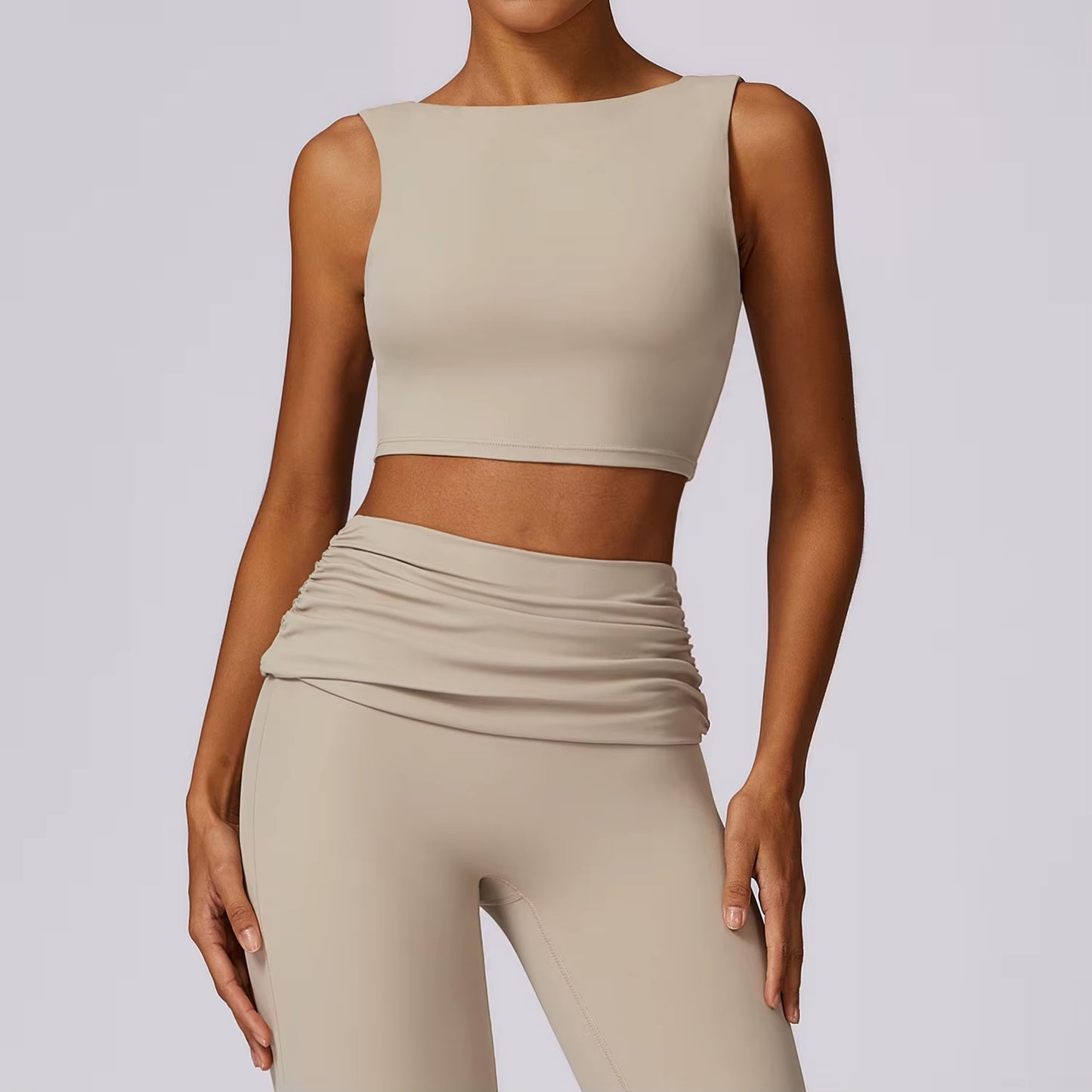 Running Sports Bra Women High Support Open Back Yoga Breathable Slim Fit Fitness Pilates Tank Top with Removable Pads