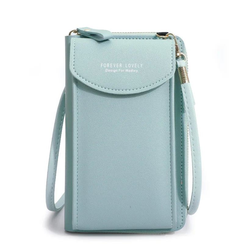 Women'S Wallet Shoulder Mini Leather Bags Straps Mobile Phone Big Card Holders Wallet Handbag Money Pockets Girls Small Bags Sac
