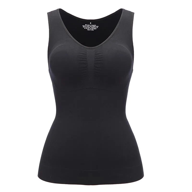 Tank Tops Camisole with Built in Padded Bra Vest Cami Shelf Bra Women Casual Wide Strap Tank Top with Built in Removable Bra