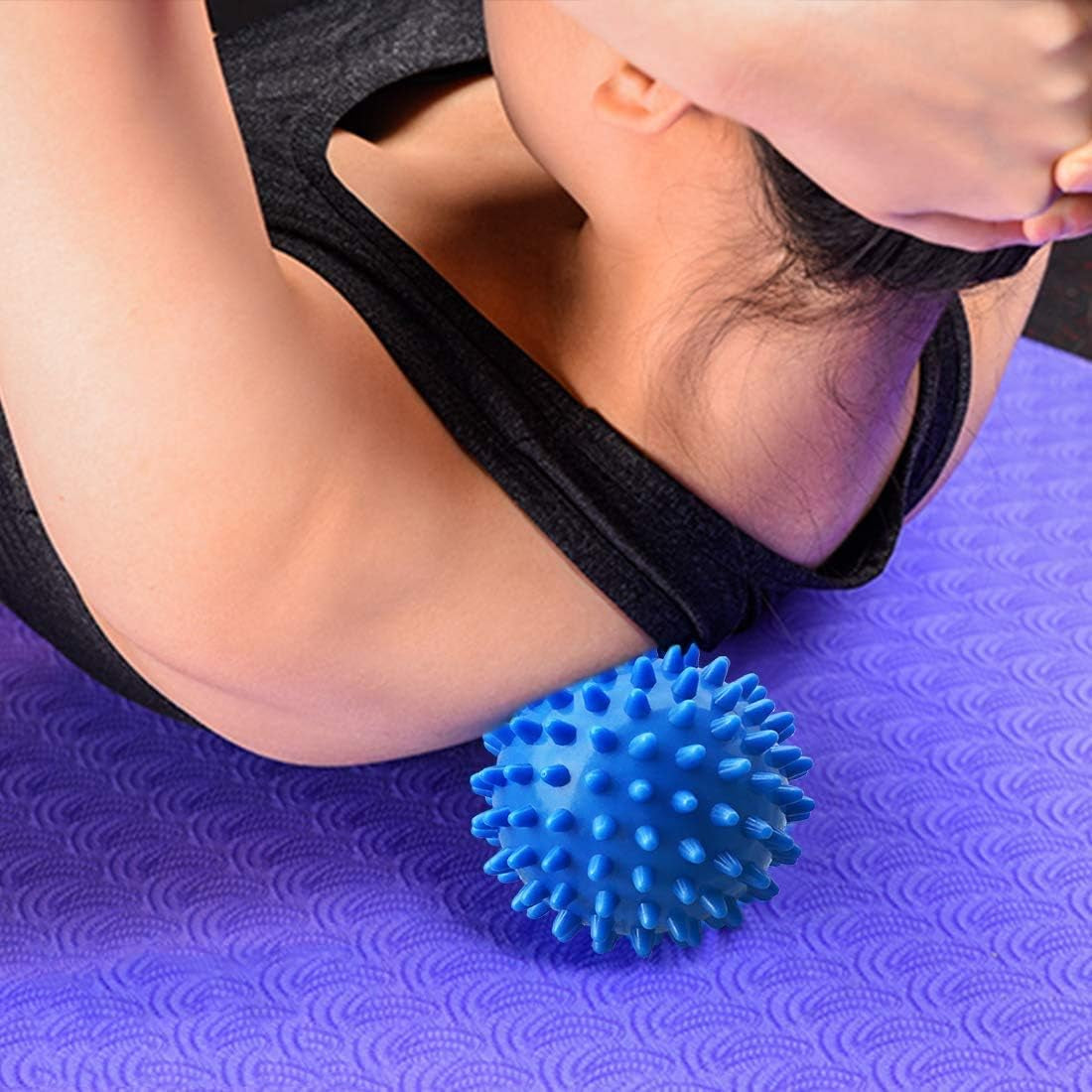 Professional Massage Balls Foot Ball Foot Massager Spiky Roller for Deep Tissue Trigger Point Plantar Fasciitis Reflexology Stress Therapy Myofascial Release, Blue(2 Pack)
