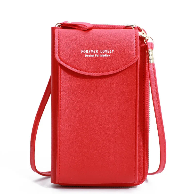 Women'S Wallet Shoulder Mini Leather Bags Straps Mobile Phone Big Card Holders Wallet Handbag Money Pockets Girls Small Bags Sac