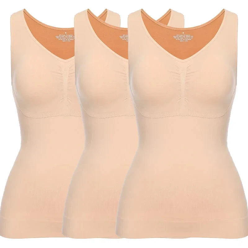 Tank Tops Camisole with Built in Padded Bra Vest Cami Shelf Bra Women Casual Wide Strap Tank Top with Built in Removable Bra
