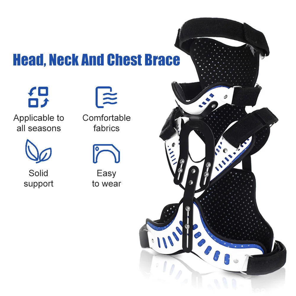 Medical Cervical Thoracic Orthosis Head Neck Chest Fixed Brace Traction Support Brace Spine Stretching Adjuatable Corrector