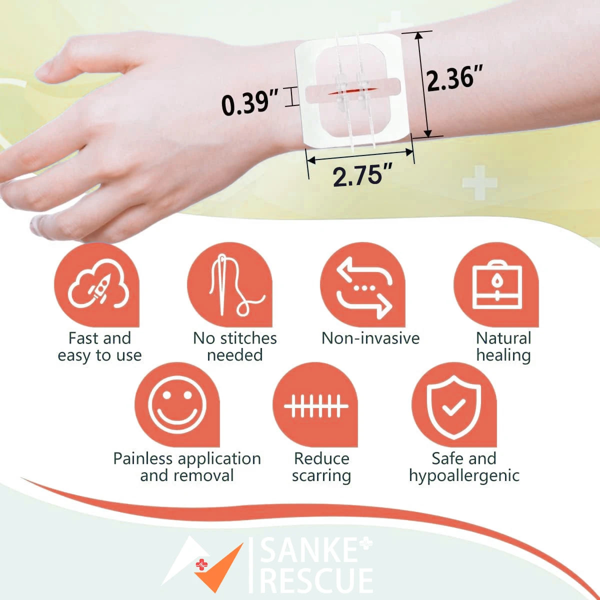 Zipper Band-Aid Painless Wound Closure Device Suture-Free Wound Dressing Patches Zip Suture Reducer Band Aid