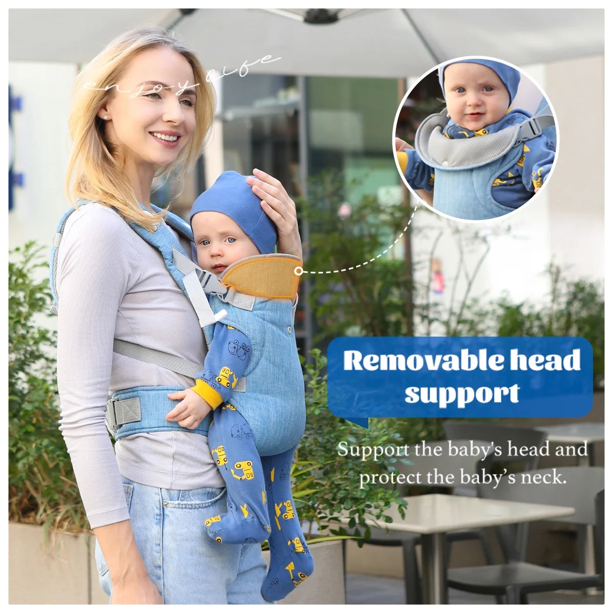 Baby Carrier Newborn to Toddler,4-In-1 Easy to Wear Ergonomic Adjustable Lightweight Infant Carrier,Newborn Baby Carrier for 8-32 Lbs,Blue