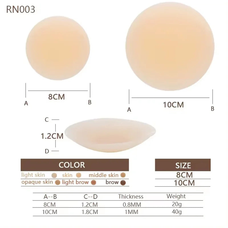 Braless Seamless for Women Ultra Thin Invisible Bra Nipple Cover with Box Bioadhesive Silicone Reusable Travel Bra Chest Pad